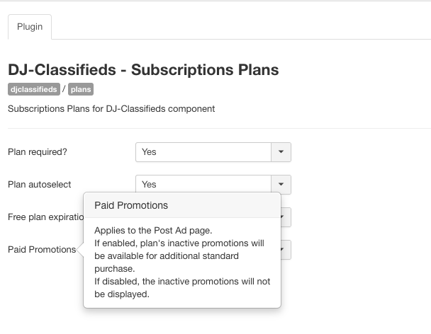 Subscription Plans App plugin